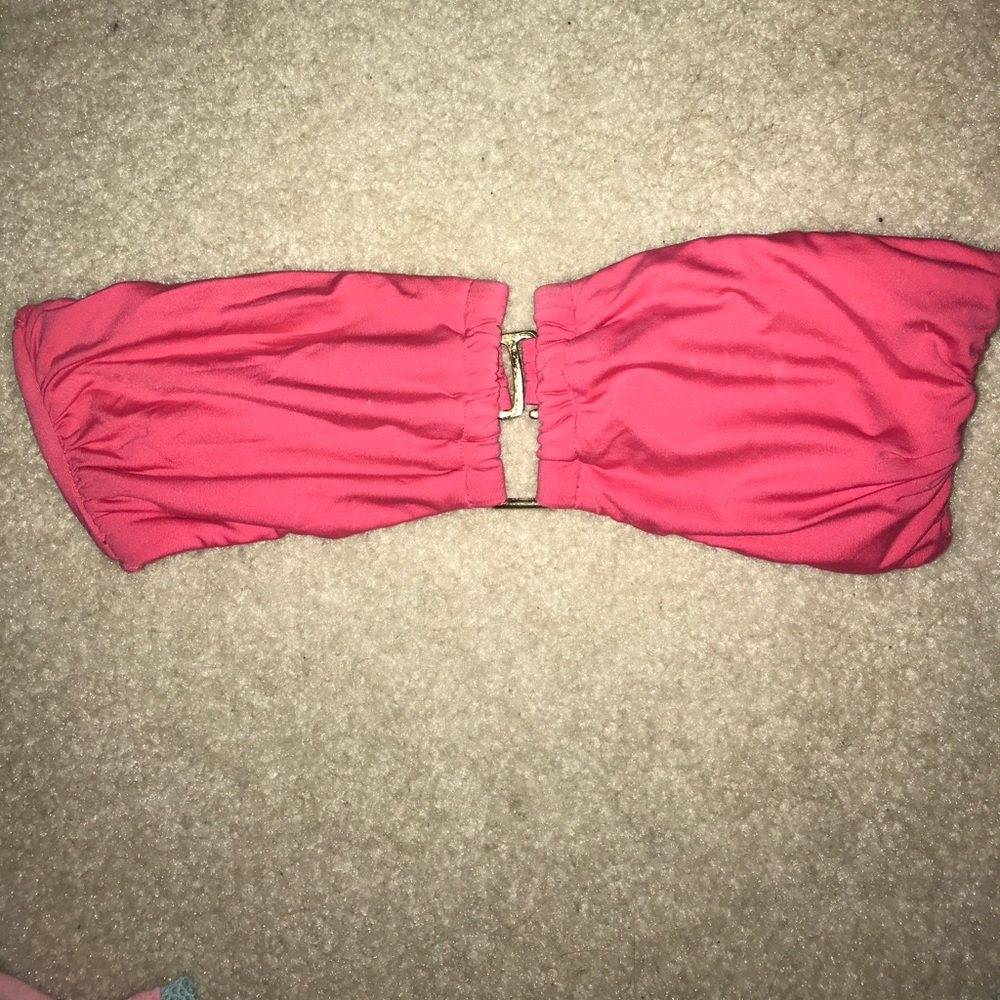Hot pink Bandeau Bathing Suit Top